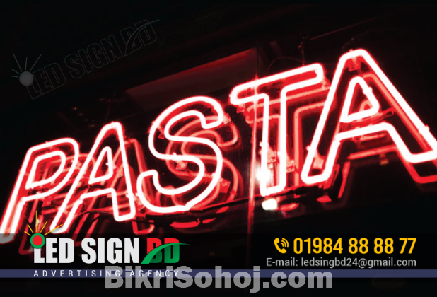 Neon signs are a luminous, eye-catching addition